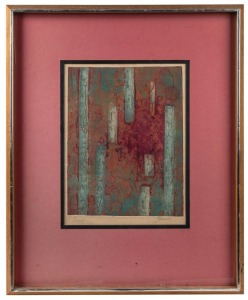 ARTIST UNKNOWN, (abstract), artist proof 1/1, signed lower right, ​​​​​​​31 x 23cm, 55 x 45cm overall