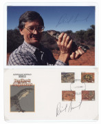 AUSTRALIA: First Day & Commemorative Covers: FDCs&nbsp;SIGNED BY PERSONALITIES & EMINENT CITIZENS: eclectic selection of autographs on 1980-90s era FDCs&nbsp;or philatelic covers&nbsp;including businessman and Linfox owner Lindsay Fox (62 items) plus signed colour photo - 2