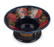 MOORCROFT "Pomegranate"&nbsp;bowl on blue ground, impressed signature mark "Moorcroft, Made In England", 11.5cm high, 24.5cm diameter