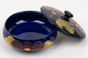 MOORCROFT&nbsp;"Anemone" lidded bowl on blue ground, impressed "Moorcroft, Made In England" 7cm high, 12cm diameter - 2