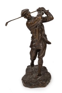 HAL LUDLOW (1861-1925), "HARRY VARDON" English champion golfer, cast&nbsp;bronze statue, signed and titled on the base, 24cm high