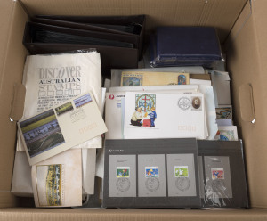 AUSTRALIA: Decimal Issues: 1970s-90s accumulation with unaddressed 1970s-90s FDCs, PSEs with commemorative/FDI cancels or unused, aerogrammes, Australia Post pre-stamped postcards, 'Stamp Collector Cards, etc. Large quantity of material to work through. (many 100s)