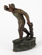 A pair of antique French fisherman statues, cold-painted spelter, late 19th century, 21cm high - 4