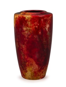 ROYAL DOULTON Flambe glaze English porcelain vase, factory mark to base, 16cm high