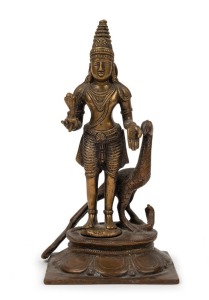 A South Asian antique bronze deity statue, 19th/20th century, 22cm high