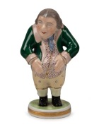 DERBY "Dwarf" antique English porcelain statue, hand-painted puce mark to base, 12cm high