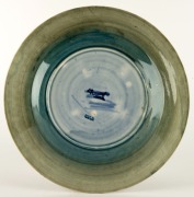 MOORCROFT "Leaf and Berry" pottery plate on celadon ground, impressed signature mark "Moorcroft, Potter to H.M. The Queen", 24cm diameter - 2