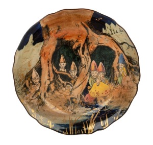 ROYAL DOULTON "GNOMES" porcelain bowl, early 20th century, black factory mark to base, 20cm wide