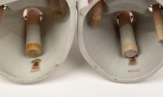 A pair of bisque porcelain "Nodding Head" seated statues, early 20th century, ​​​​​​​13cm high - 3