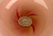 An antique French glass vase with gilt decoration, 19th century, bearing original paper label "A. LA. PAIX", 14cm high - 3