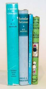 CRICKET BOOKS, noted "The Paddock That Grew - The Story of the Melbourne Cricket Club" by Dunstan [Melbourne, 1974]; "A History of Cricket" Volume I by Altham & Volume II by Swanton [London, 1962]; "Wisden Cricketers' Almanack" for 1958 & 1963. Fair/Good 