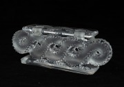 LALIQUE&nbsp;French frosted art&nbsp;glass candelabra, engraved "Lalique, France", 8.5cm high, 23cm wide - 3