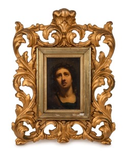ARTIST UNKNOWN, (19th century, Italian school), (the supplicant), oil on board, in gilt frame, ​​​​​​​13 x 8cm, 32 x 25cm overall