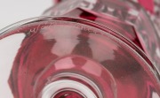 VAL ST. LAMBERT ruby overlay faceted and cut Belgian crystal vase, engraved signature to base, 22.5cm high - 2