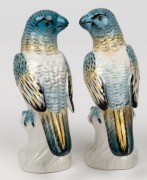 CROWN NAPLES pair of antique Italian porcelain bird statues, 19th century, blue factory mark to bases, 12cm high&nbsp; - 2