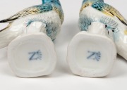 CROWN NAPLES pair of antique Italian porcelain bird statues, 19th century, blue factory mark to bases, 12cm high&nbsp; - 3