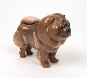 A Danish porcelain Chow Chow dog statue, 20th century, 16cm high