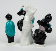 ROYAL WORCESTOR&nbsp;group of three Oriental figure statues, 20th century, black factory mark to bases, the largest 16cm high - 2