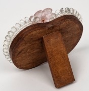A Venetian glass table mirror with pink florets, early 20th century, ​​​​​​​14 x 16cm - 2