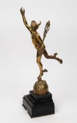 HERMES antique cast bronze statue on black marble base, 19th century, ​​​​​​​46cm high overall - 2
