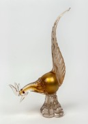 A Murano glass bird statue with gold inclusions, ​​​​​​​39cm high - 2