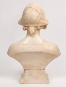 An antique Italian carved marble and alabaster bust of a lady, 19th/20th century, signed verso (illegible), ​​​​​​​44cm high - 2
