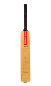 1978-79 World Series Cup, full size "Gray-Nicolls" Cricket Bat signed by Australia, England & West Indies teams, with a total of 44 signatures including Greg Chappell, Kim Hughes, Mike Brearley, David Gower, Clive Lloyd & Viv Richards. A couple of signatu