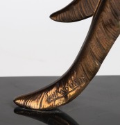 An Art Deco cast bronze pheasant statue with cold painted finish, on black slate and onyx base, signed "LIMOUSIN", circa 1925, ​​​​​​​33cm high, 84cm long, 15cm deep - 4
