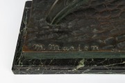An Art Deco cast bronze pheasant statue on black marble base, signed "M. MARIEN", circa 1925, ​​​​​​​41cm high, 63cm long, 17cm deep - 2