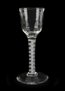 An antique English cordial glass with double air twist stem, 18th century, ​​​​​​​14.5cm high