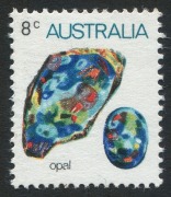1973-74 (SG.551) 8c Opal with variety BW:644cd 'ULTRAMARINE OMITTED" together with a normal stamp for comparison, (2); fresh MUH. Cat.$250. - 2
