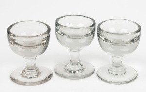 Three antique toast master's glasses, 19th century, 13cm high