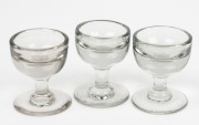 Three antique toast master's glasses, 19th century, 13cm high