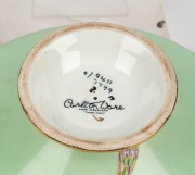 CARLTON WARE "Devils Copse" English Art Deco green porcelain bowl, circa 1930, black factory mark to base, 5cm high, 18cm diameter - 4