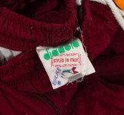 ex NATHAN BUCKLEY COLLECTION:&nbsp;Brisbane Bears tracksuit worn by Nathan Buckley during the 1993 season. Maroon, yellow and white Diadora tracksuit jacket with CUB and Brisbane Bears badging. With matching maroon Diadora track pants. - 3
