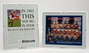 ex NATHAN BUCKLEY COLLECTION:&nbsp;Presentation photograph of all the Norwich Rising Star nominees for 1993. Pre-framed with glass on foam backing. Together with a Buckley signed advertisement for Norwich. (2 items).