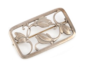 GEORG JENSEN Danish sterling silver brooch, 20th century, stamped "Georg Jensen, Sterling, Denmark, 295", ​​​​​​​5.4cm wide