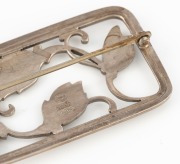 GEORG JENSEN Danish sterling silver brooch, 20th century, stamped "Georg Jensen, Sterling, Denmark, 295", ​​​​​​​5.4cm wide - 2