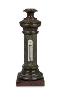 237 · NEGRETTI & ZAMBRA of London antique Cornish marble desk thermometer pedestal, 19th century, 36cm high