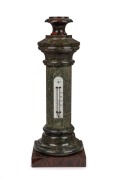 NEGRETTI & ZAMBRA of London antique Cornish marble desk thermometer pedestal, 19th century, 36cm high