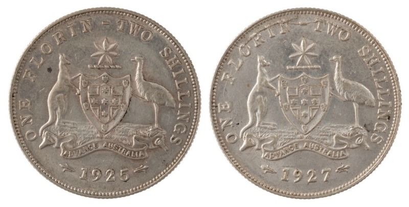 GEORGE V, 1925 and 1927, (2), aUnc. with good Mint bloom.