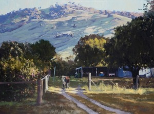 CHRIS WHITE (Australia), Early Morning Walwa, oil on canvas, signed lower right "Chris White, '16", ​​​​​​​76 x 101cm, 100 x 124cm overall