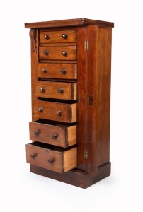 An antique English mahogany Wellington chest of seven drawers, circa 1880, 106cm high, 50cm wide, 35cm deep