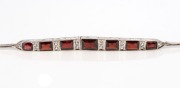 An Art Deco 18ct white gold, diamond and garnet bracelet, circa 1930s, 17cm long, 12.5 grams - 2