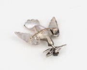 An antique silver and turquoise dove brooch, mid 19th century, ​​​​​​​4.5cm wide - 3