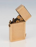 A vintage 9ct gold cigarette lighter, stamped "9ct", 6cm high, 62 grams total including mechanism - 3