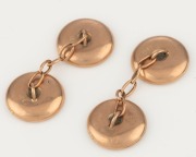 A pair of antique 9ct gold cufflinks with mother of pearl and enamel highlights, early 20th century - 2