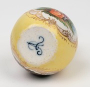MEISSEN&nbsp;antique German porcelain gourd shape lidded vinegar bottle on yellow ground, 19th century, Augustus Rex blue mark to base, 14.5cm high - 3