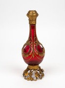 An antique French ruby glass decanter in ornate gilt metal mounts, 19th century, ​​​​​​​25cm high - 2