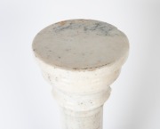 An antique white marble pedestal with turned column, 20th century, 101cm high - 2